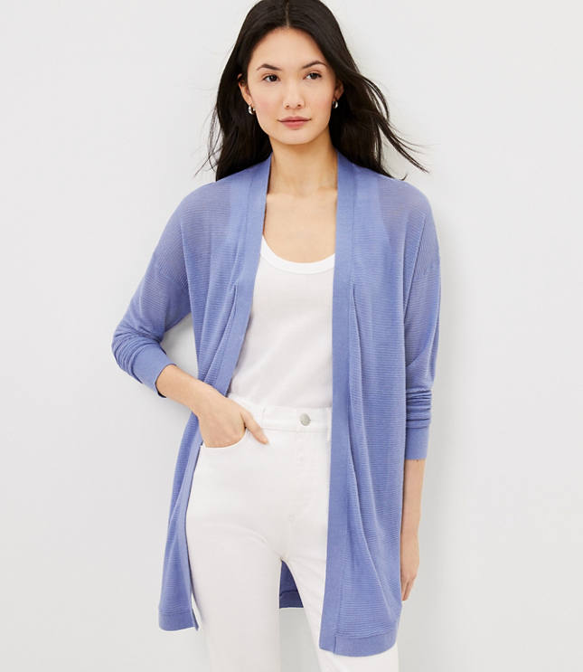 Loft Shirttail Open Cardigan