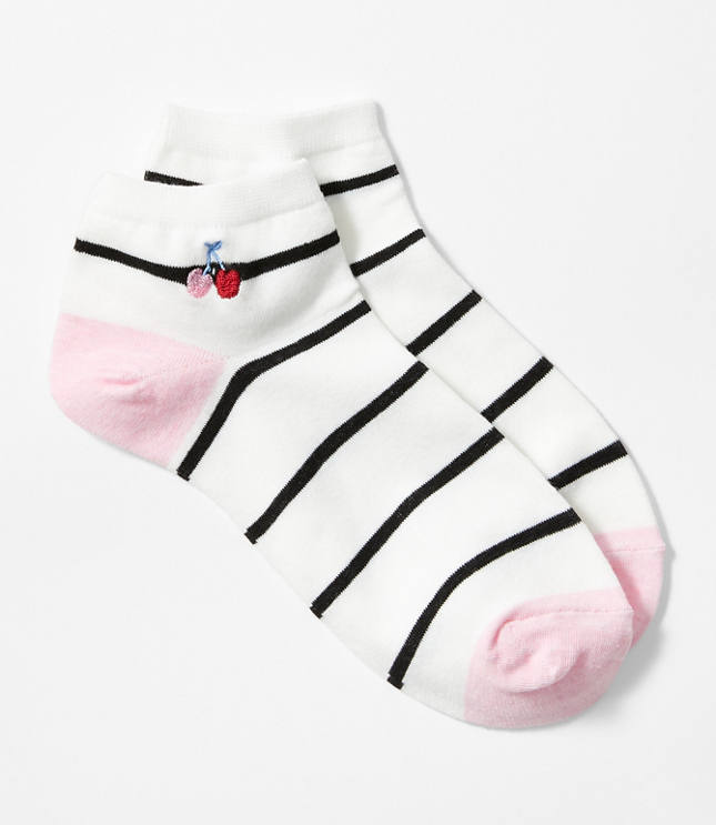 Cherry Embroidered Ankle Socks