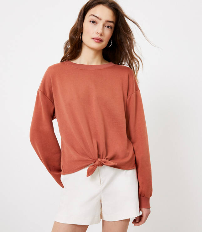 Tie front online sweatshirt