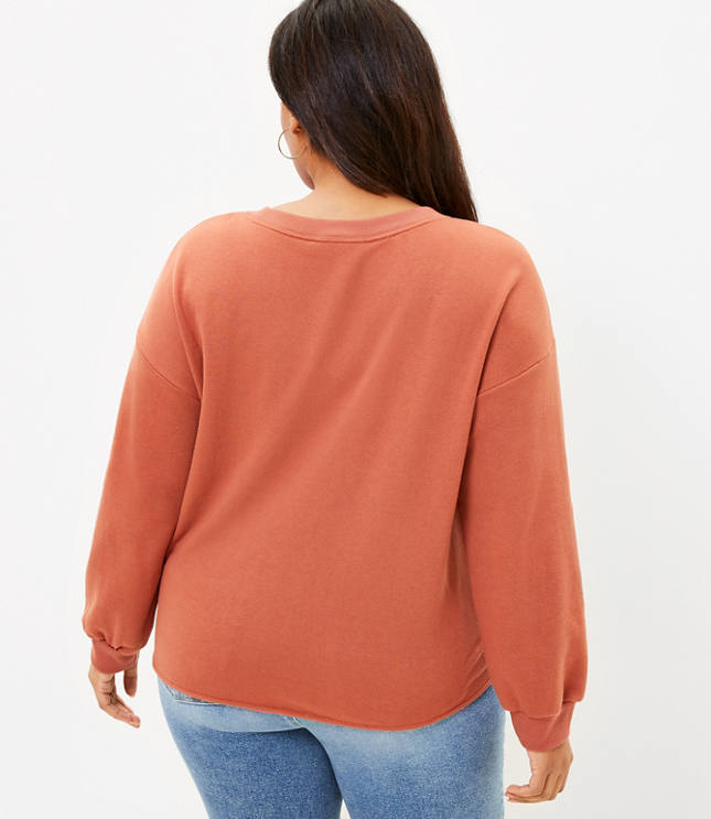 LOFT Plus Tie Front Sweatshirt