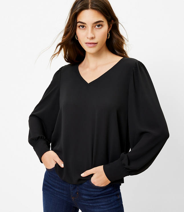 loft black blouse