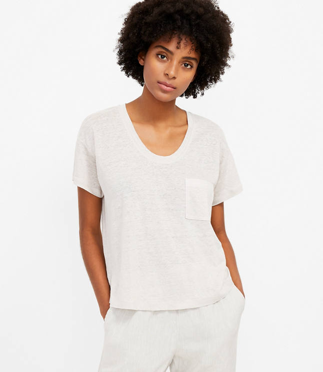 Loft Lou & Grey Softserve Linen Pocket Tee