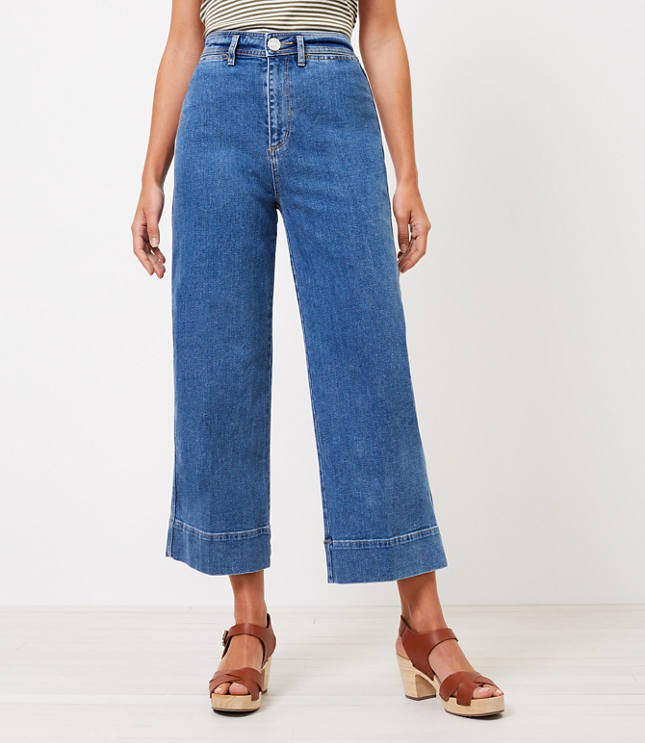 Curvy High Rise Wide Leg Jeans in Authentic Mid Vintage Wash