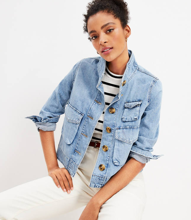 Denim utility jacket women's best sale