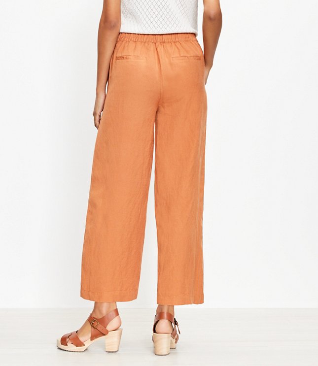 VICTORIA Terracotta Color Linen Capri Pants With Elastic Waistband and  Front Pockets, Orange Linen Shorts for Women, Elegant Linen Capri -   Australia
