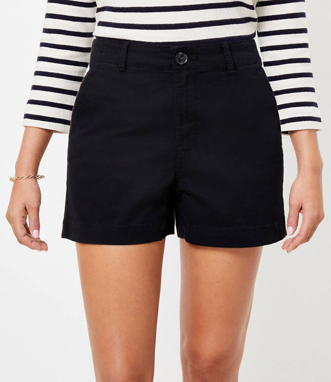 Petite Curvy Washed Twill Shorts