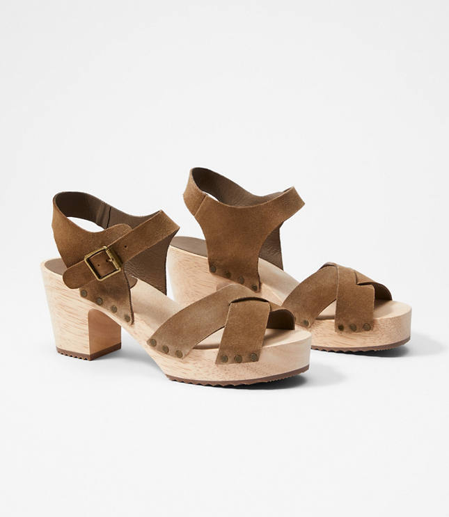 comfy clogs suede leather slip on sandals