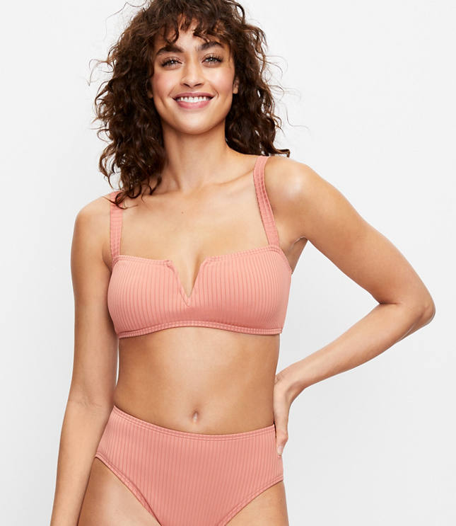 Loft LOFT Beach Ribbed V-Bar Bikini Top