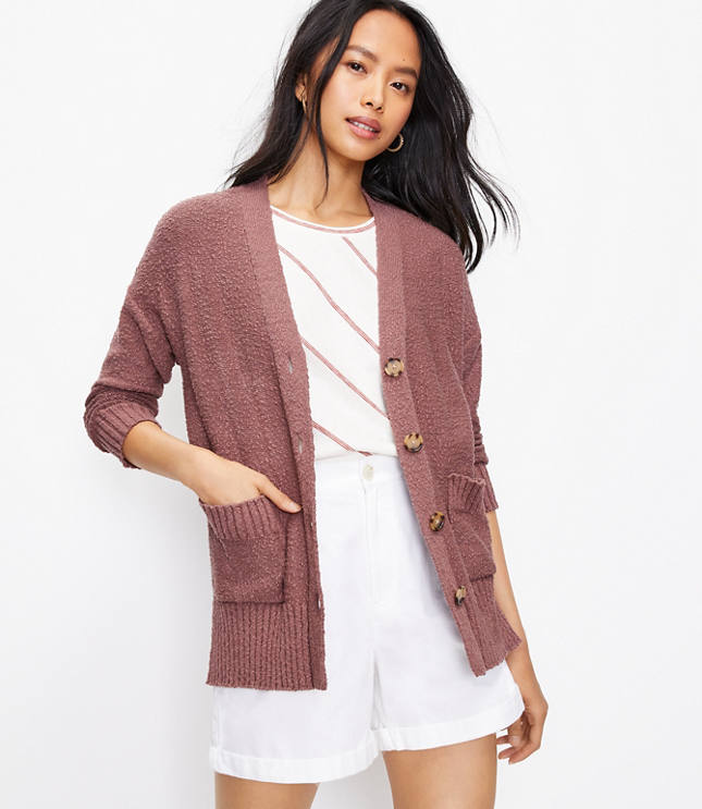 Loft Relaxed Pocket V-Neck Cardigan