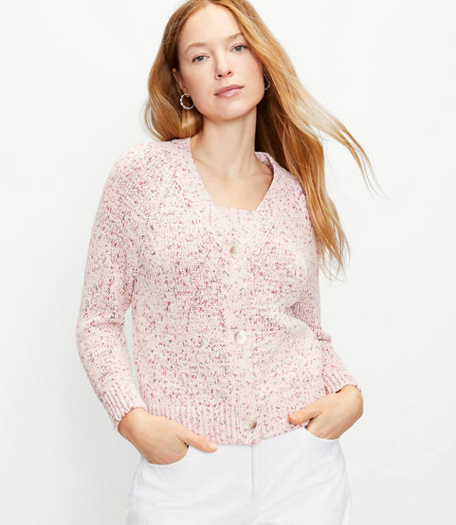 Loft Marled Cropped Cardigan