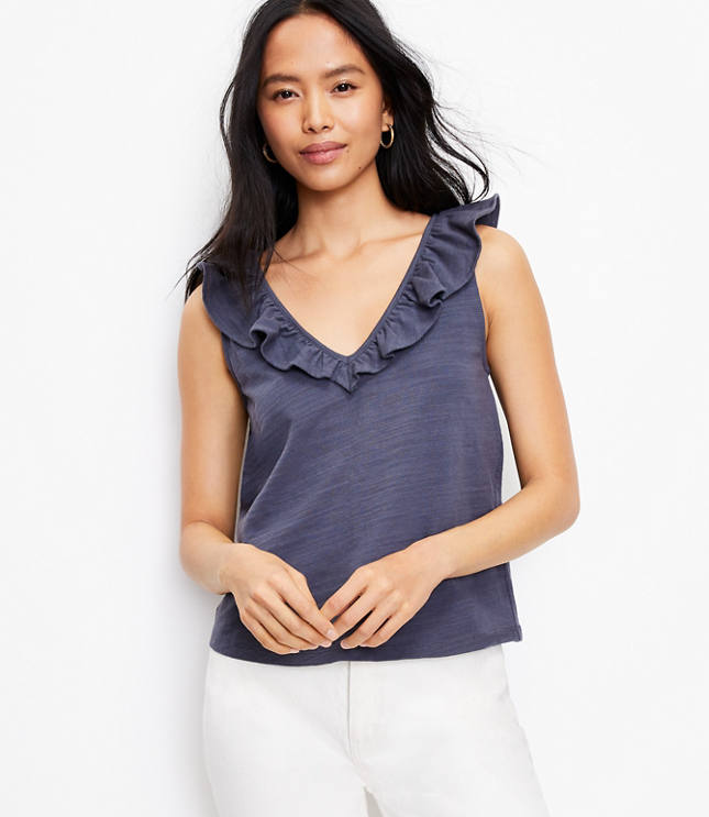 Ruffle VNeck Tank Top