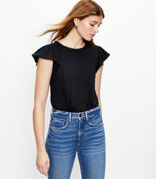 Linen Flutter Sleeve Tee