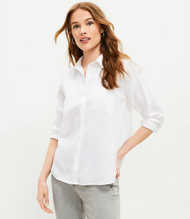 Ann taylor loft white 2024 blouse