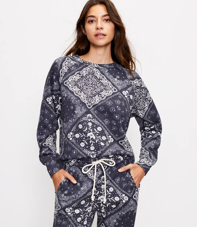 Lou & Grey Bandana Terry Sweatshirt