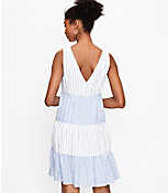 Striped Tiered Double V Swing Dress carousel Product Image 3