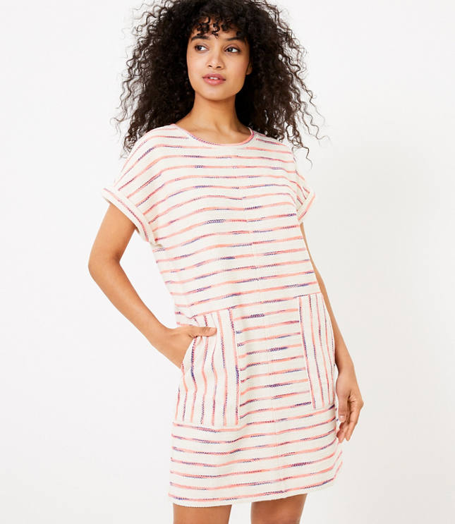 Petite Lou & Grey Neon Striped Terry Pocket Dress