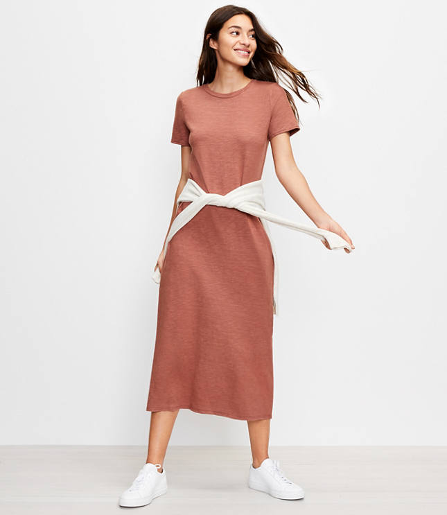 Loft Lou & Grey Softserve Slub Midi Tee Dress