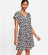 Floral Side Tie Henley Swing Dress carousel Product Image 1