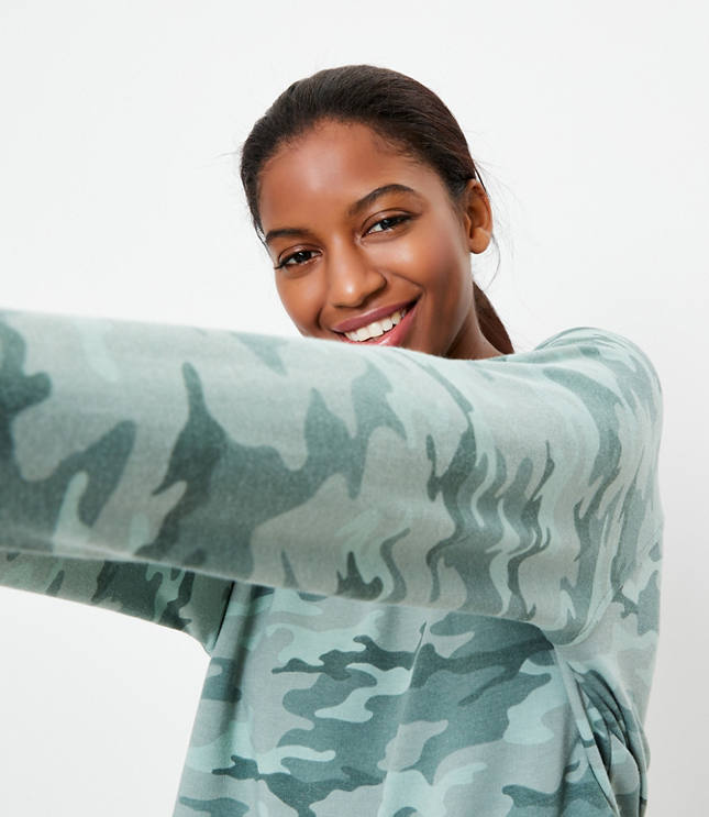 Petite Lou & Grey Camo Terry Sweatshirt