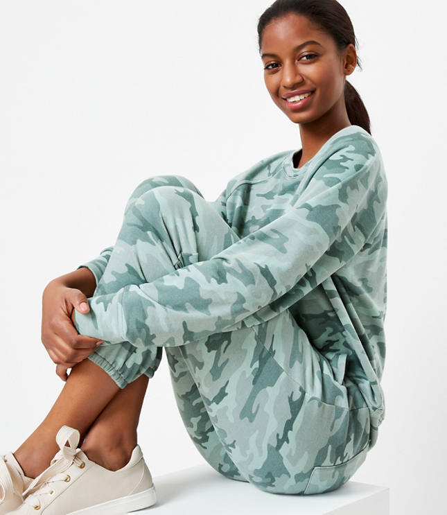 Petite Lou & Grey Camo Terry Sweatpants