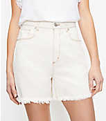 Curvy Fresh Cut High Waist Boyfriend Shorts in Whitewashed carousel Product Image 1