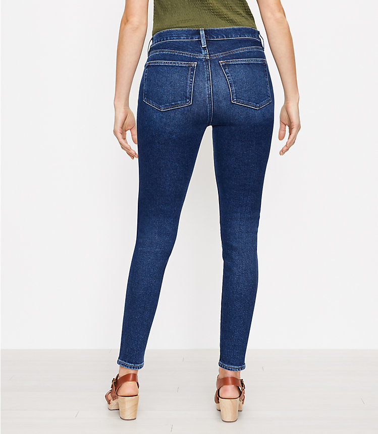 Curvy High Rise Skinny Jeans in Pure Dark Indigo Wash image number null