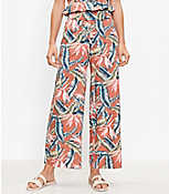 Pull On Wide Leg Pants in Birds of Paradise Linen Blend carousel Product Image 1