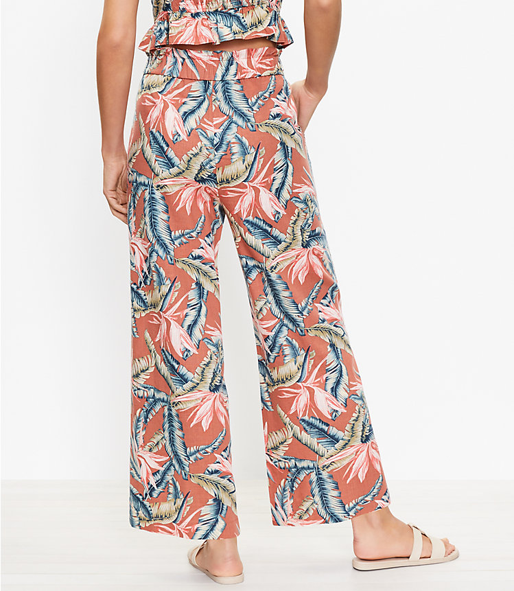 Pull On Wide Leg Pants in Birds of Paradise Linen Blend image number 2