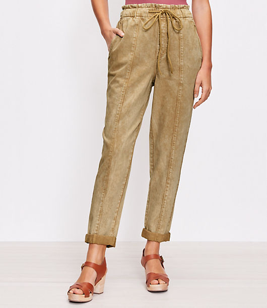 Loft High Rise Jogger Jeans in Warm Gold