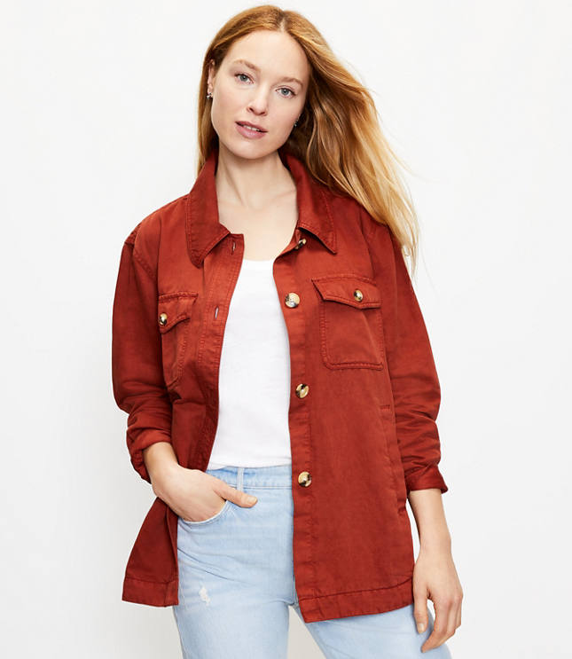 Loft Petite Twill Shirt Jacket