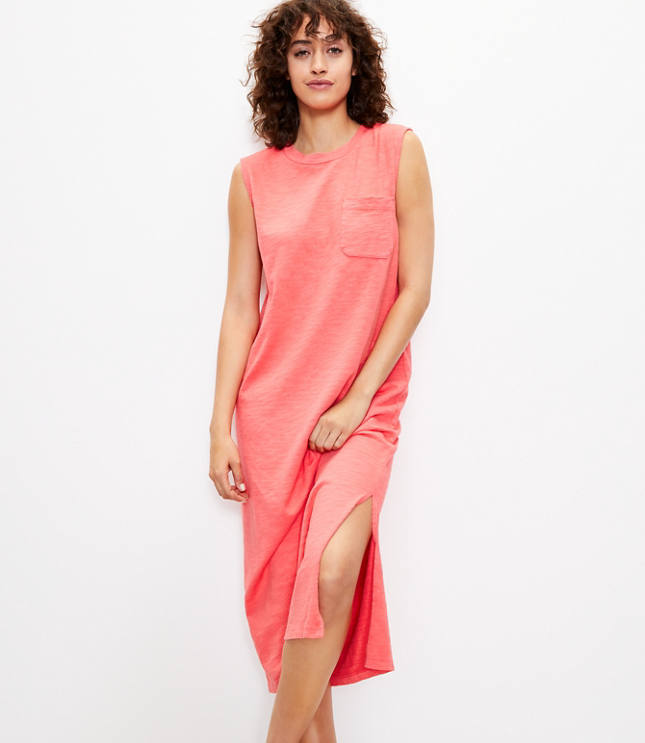 Loft Lou & Grey Softserve Slub Pocket Tank Midi Dress