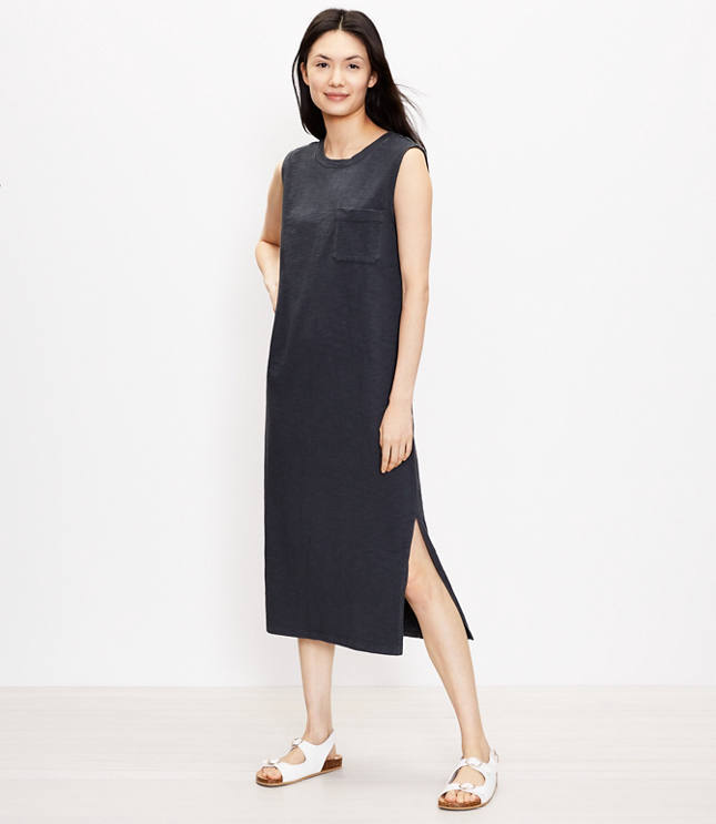 Loft Lou & Grey Softserve Slub Pocket Tank Midi Dress