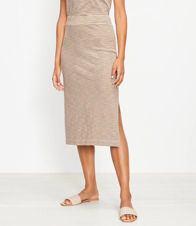 Loft Lou & Grey Striped Softserve Slub Midi Skirt