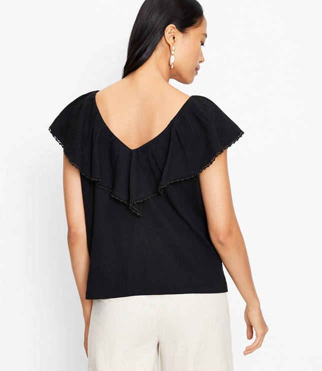 Ruffle V-Back Shell