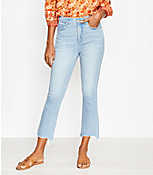Chewed Hem High Rise Kick Crop Jeans in Light Wash carousel Product Image 1