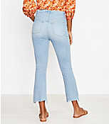 Chewed Hem High Rise Kick Crop Jeans in Light Wash carousel Product Image 3