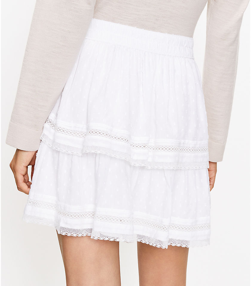 Clip Tiered Pull On Skirt