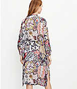 Mosaic Floral Ruched Sleeve Duster carousel Product Image 3