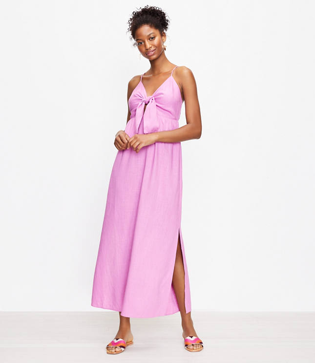 LOFT Beach Tie Front Strappy Dress