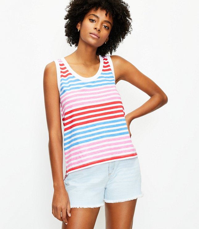 Striped Relaxed Scoop Neck Tank