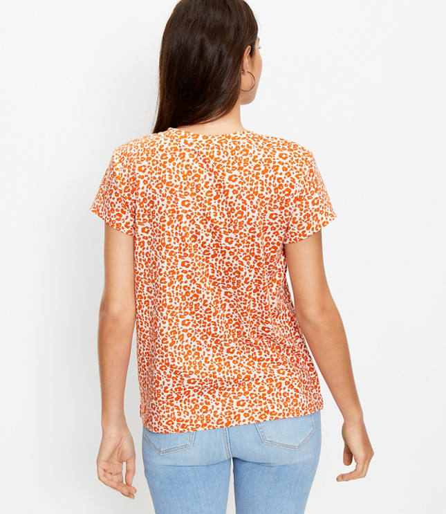 Leopard Print Everyday V-Neck Tee