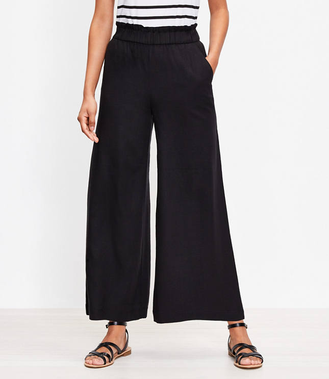 Petite Pull On Wide Leg Pants