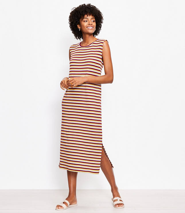 Ann taylor loft striped dress sales