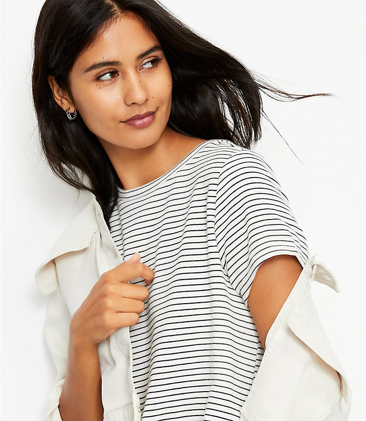 Striped Pocket Sweatshirt Dress image number 1