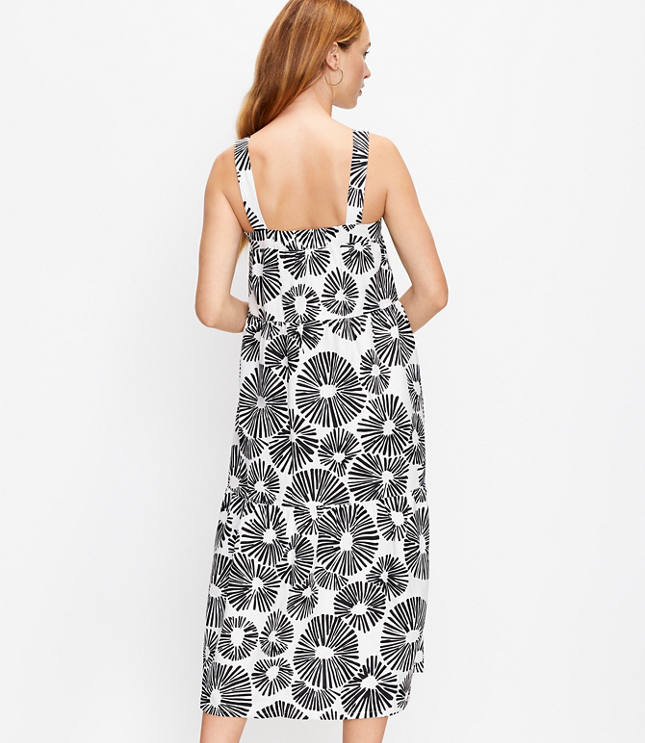 Firework Tiered Square Neck Midi Dress