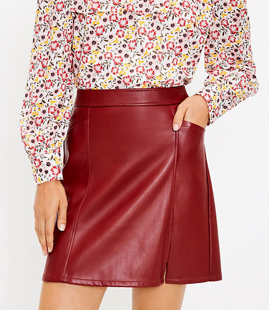 Loft Faux Leather Pocket Mini Skirt