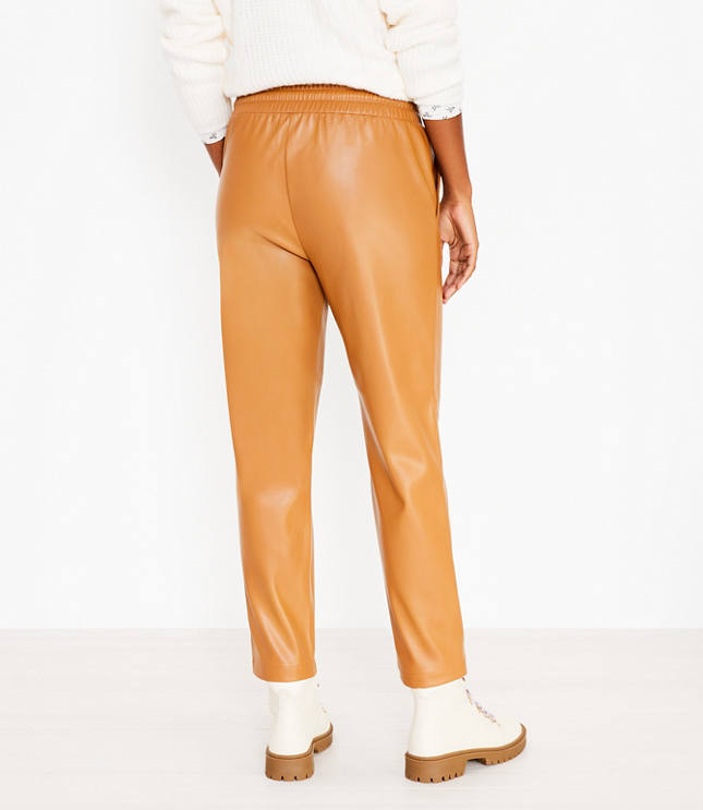 FAUX LEATHER PULL-ON PANTS