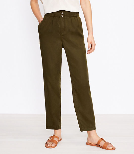Loft Tall Paperbag Pull On Pants in Soft Twill