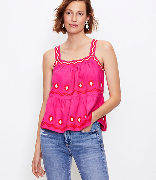 Loft Embroidered Tiered Cami