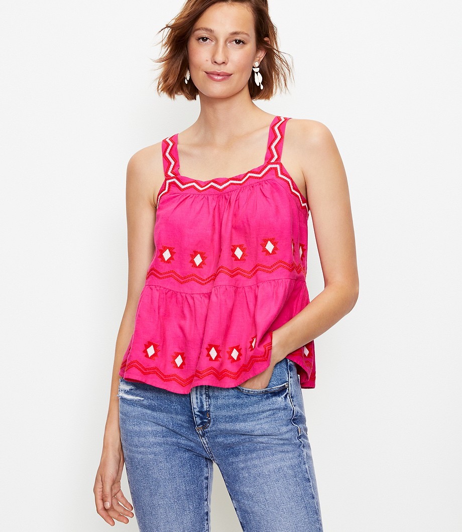 Embroidered Tiered Cami